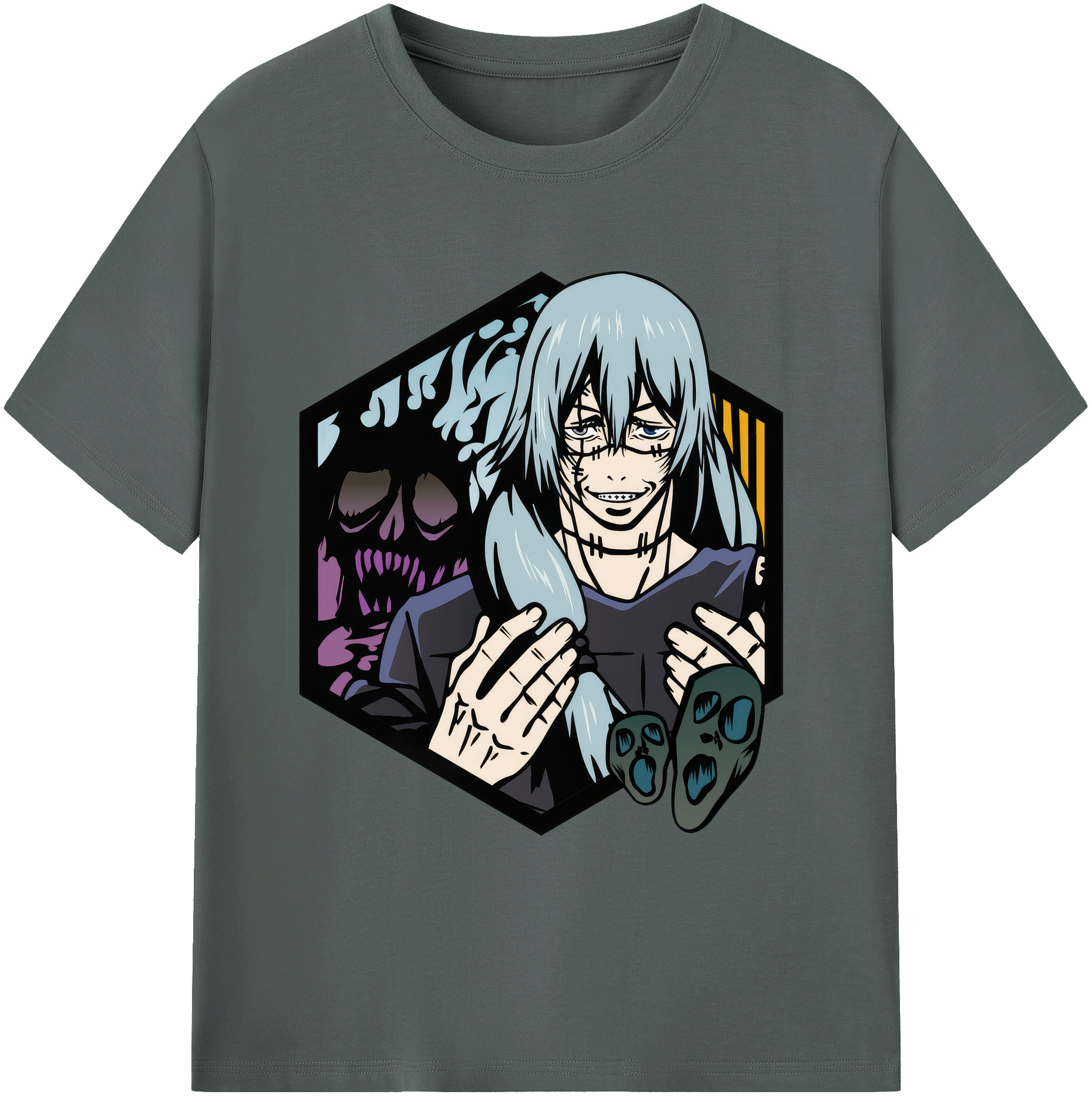（画像用） 呪術廻戦 Jujutsu Kaisen 綿100％ メンズ半袖Tシャツ｜肌触りやわらか＆通気性
